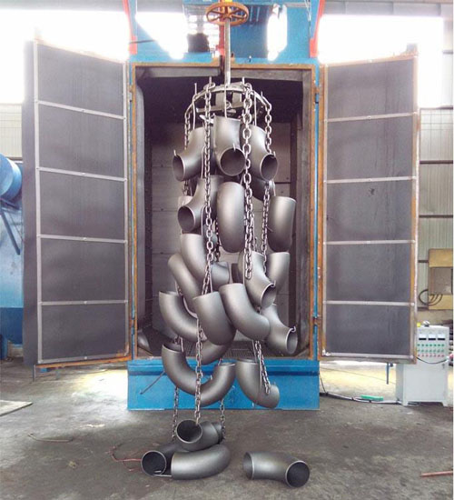 工件經(jīng)過吊鉤式拋丸機(jī)清理后的效果